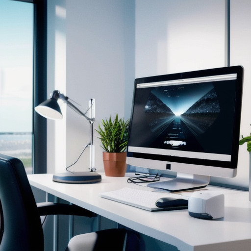 Executive analytics workspace with business intelligence displays, no people